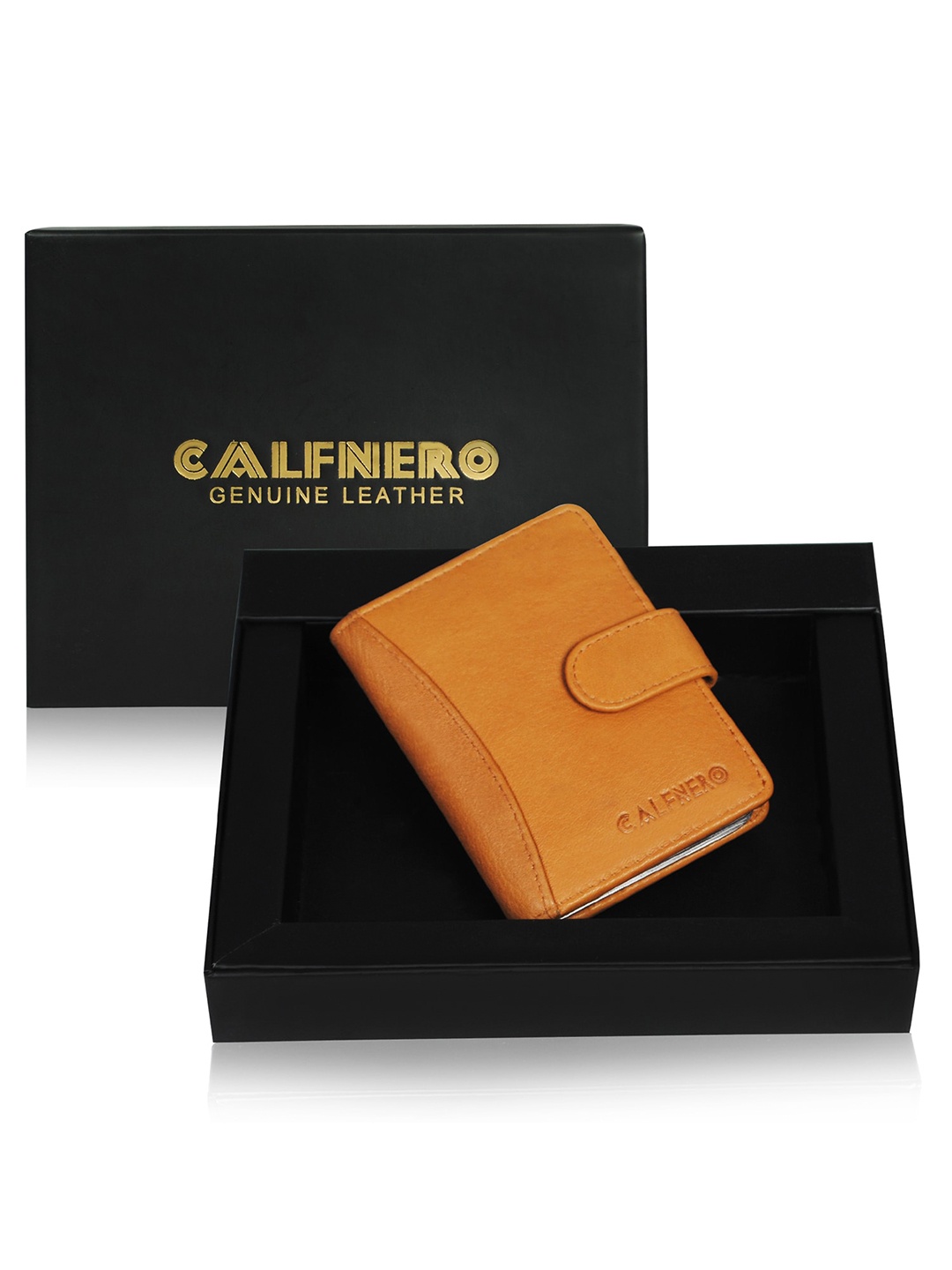 

CALFNERO Unisex Leather Card Holder, Brown