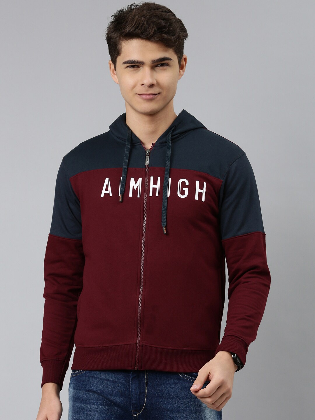 

DIXCY SCOTT Men Fleece Sporty Jacket, Maroon