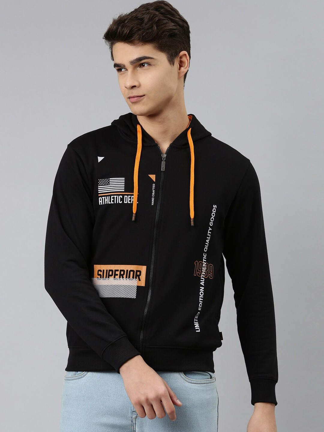 

DIXCY SCOTT Men Fleece Sporty Jacket, Black