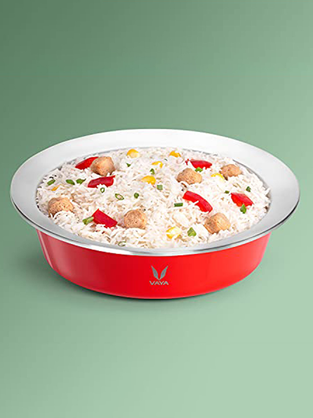 

Vaya Red BPA Free Stainless Steel Casserole With Lid 1.1 Litre