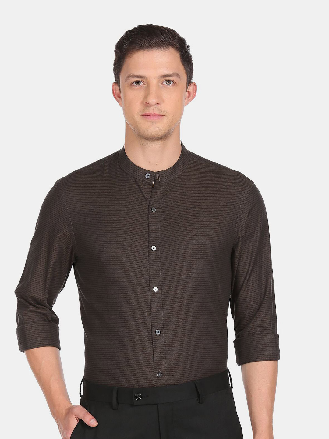 

Arrow New York Men Slim Fit Casual Shirt, Brown