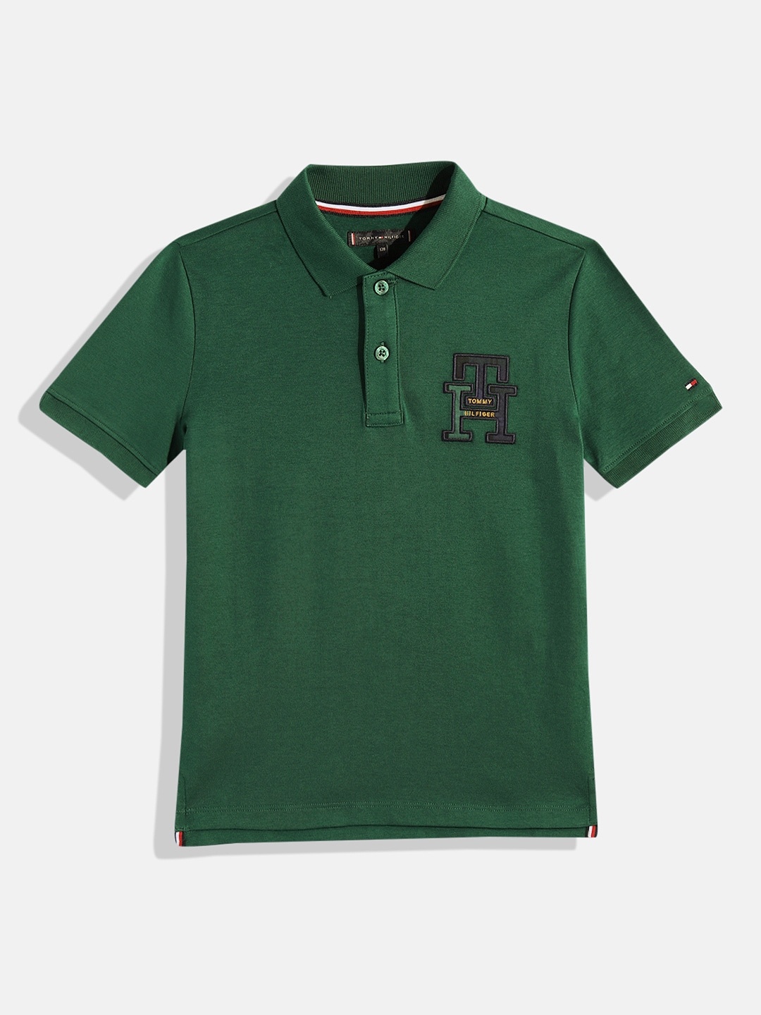 

Tommy Hilfiger Boys Polo Collar Pure Cotton T-shirt, Green