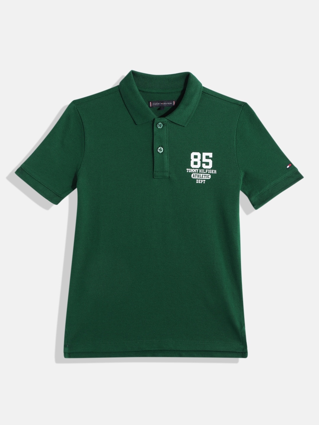 

Tommy Hilfiger Boys Polo Collar Pure Cotton T-shirt, Green