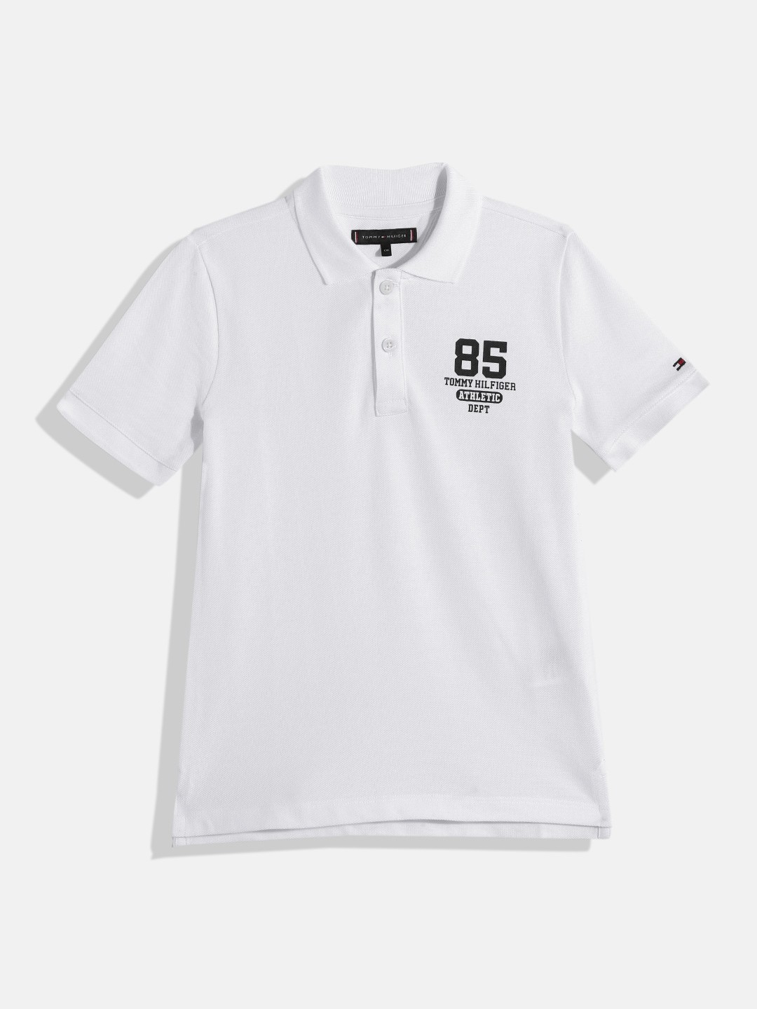 

Tommy Hilfiger Boys Printed Pure Cotton Polo Collar T-shirt, White