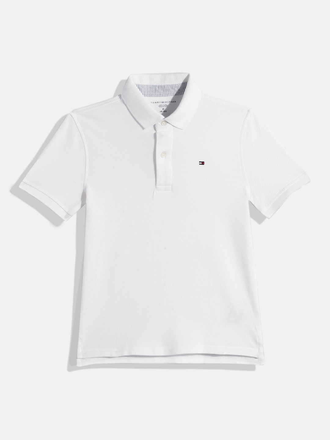 

Tommy Hilfiger Boys Solid Polo Collar T-shirt, White