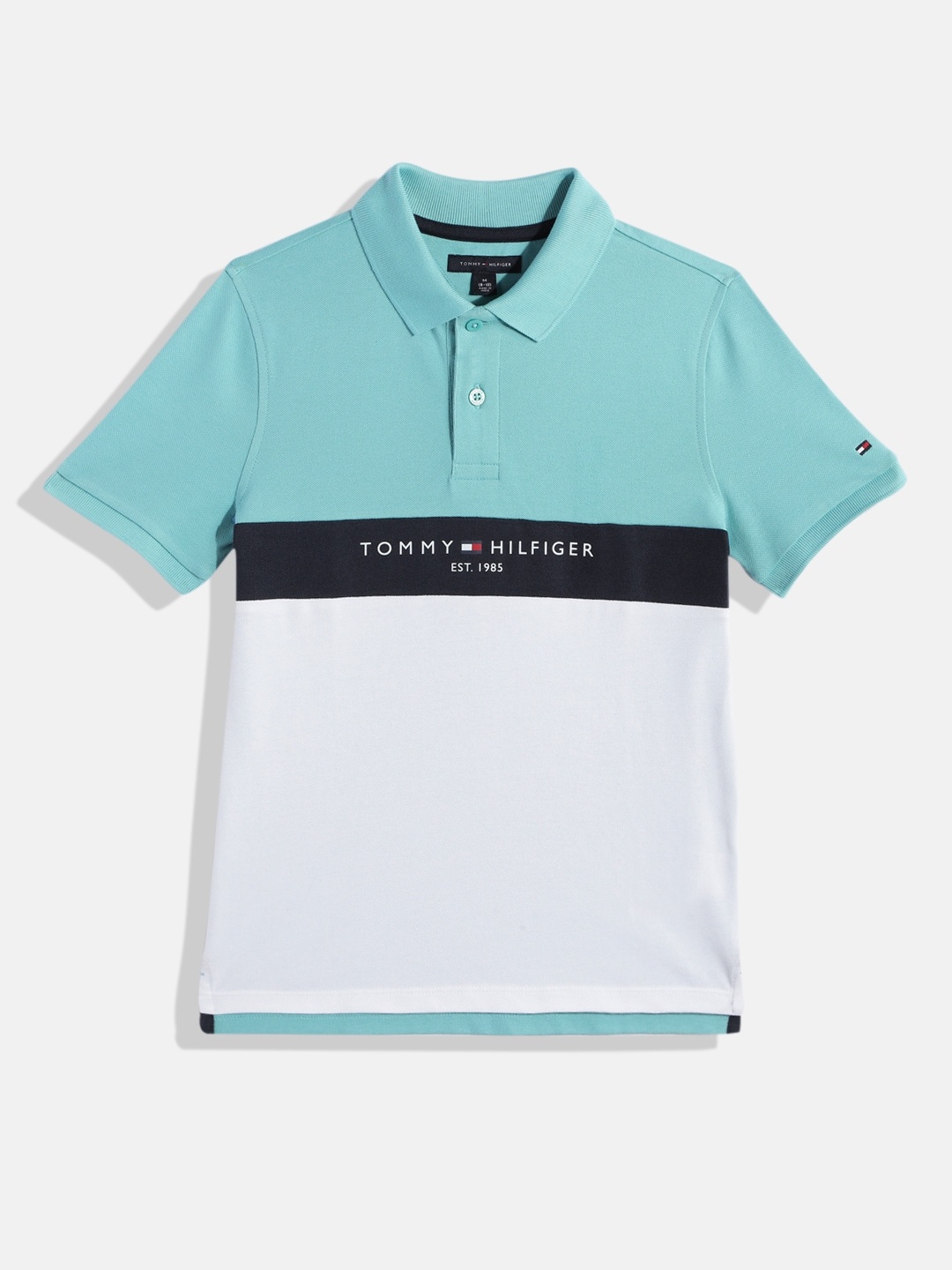 

Tommy Hilfiger Boys Colourblocked Polo Collar T-shirt, Blue