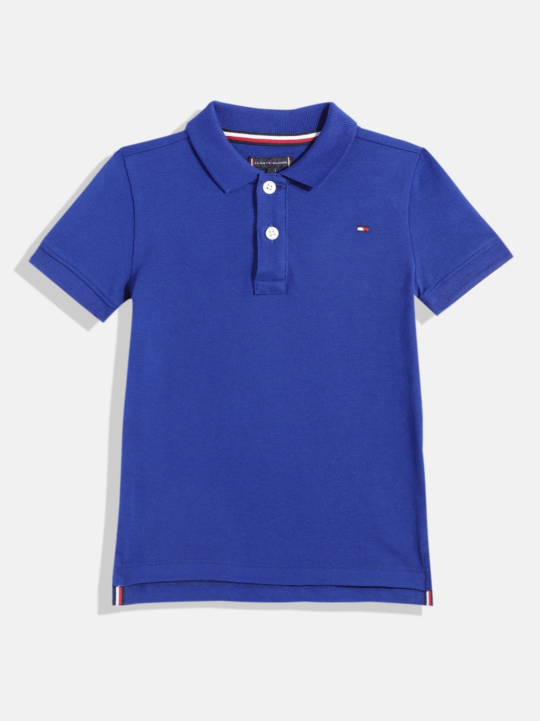

Tommy Hilfiger Boys Solid Pure Cotton Polo Collar T-shirt, Blue