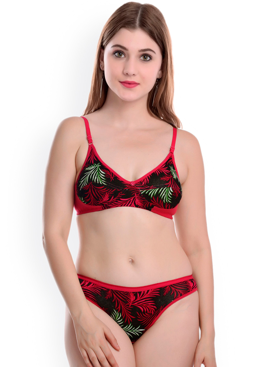 

AROUSY Printed Lingerie Set Blossom set_Red_32