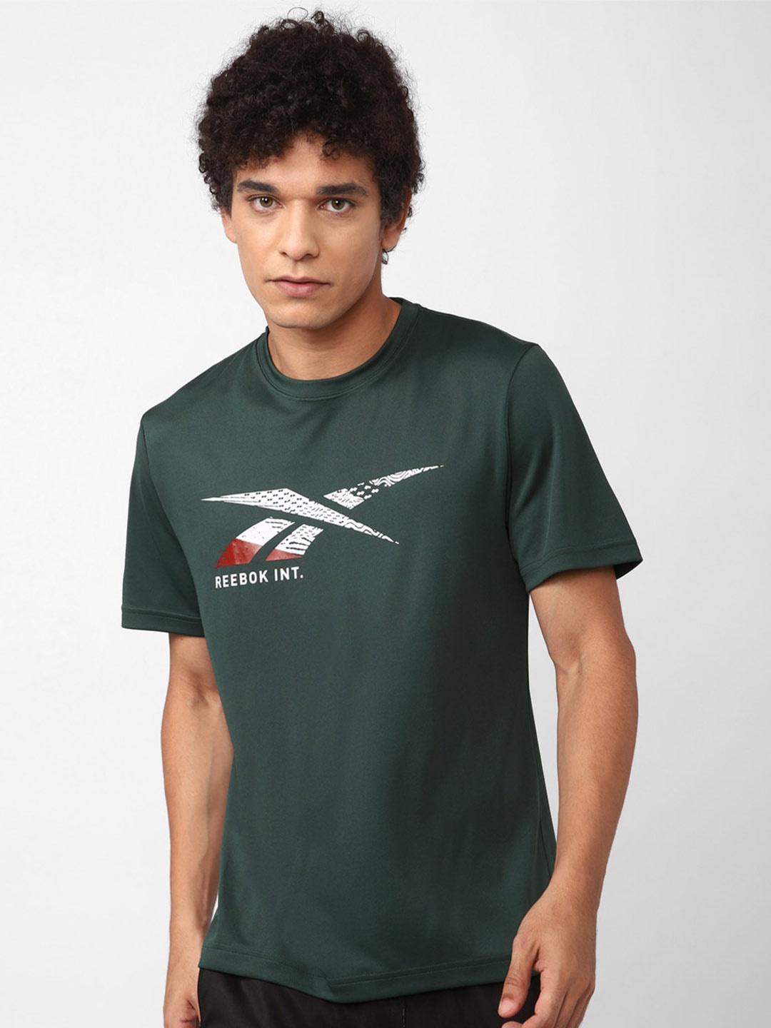 

Reebok Men Training Graphic Slim Fit T-shirt, Green