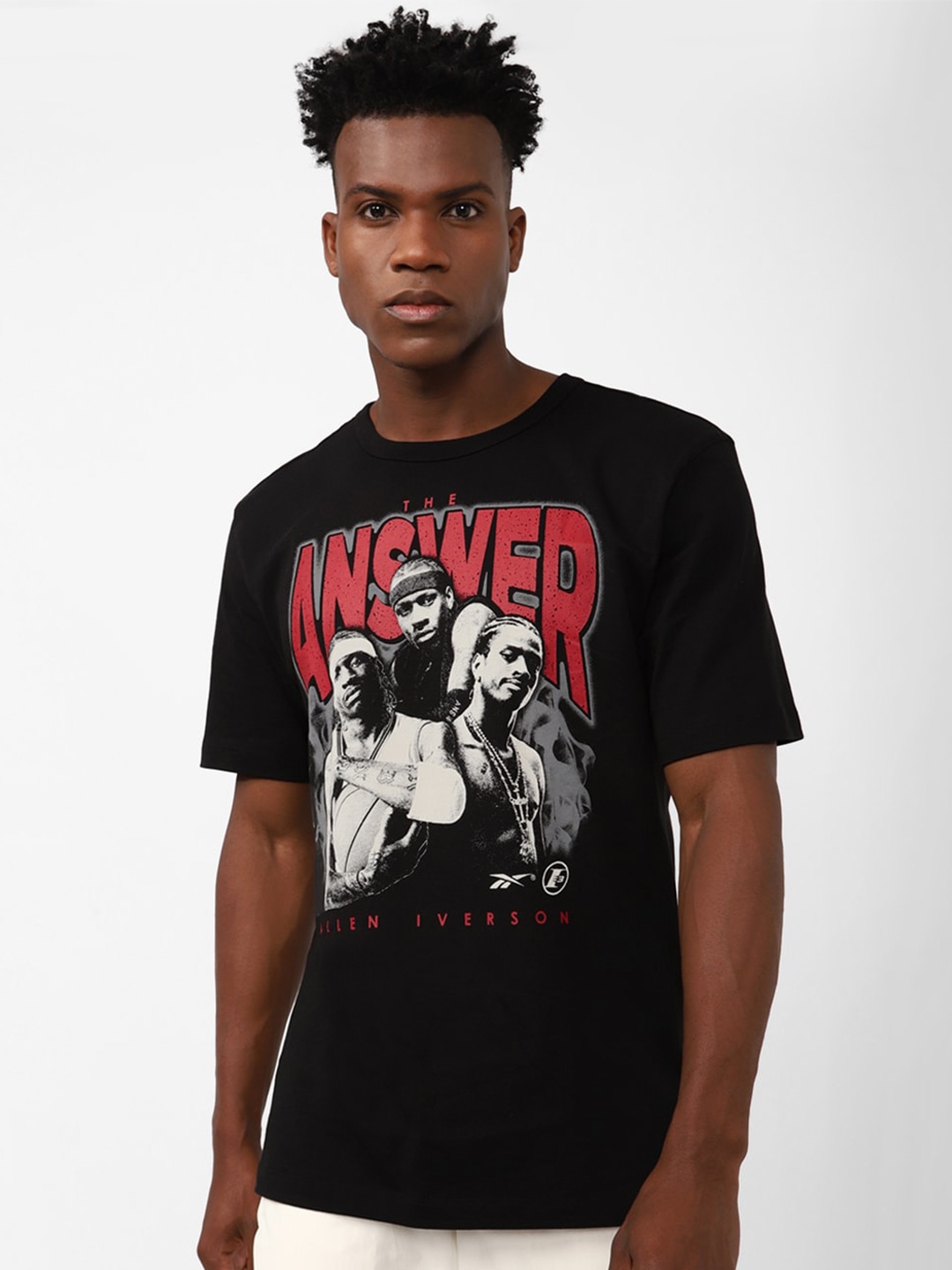 

Reebok Men Rbk Classics Bb Iverson Trio Ss T Pure Cotton T-shirt, Black