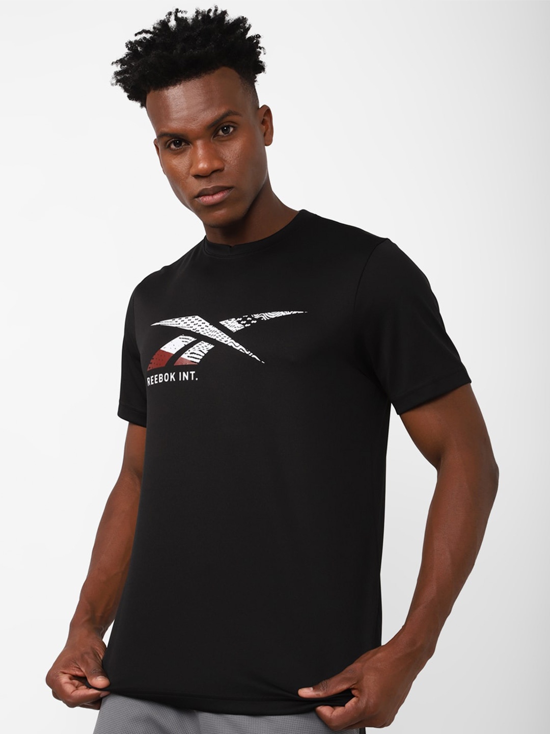 

Reebok Men Training Graphic Slim Fit T-shirt, Black