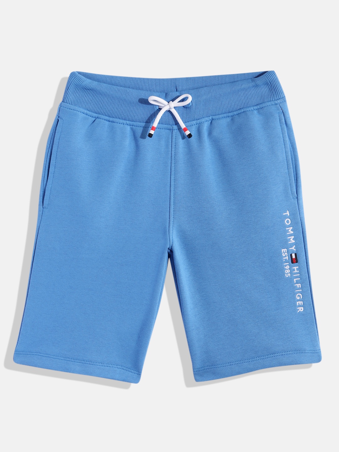 

Tommy Hilfiger Boys Regular Fit Mid-Rise Sweat Shorts With Brand Logo Embroidered Detail, Blue