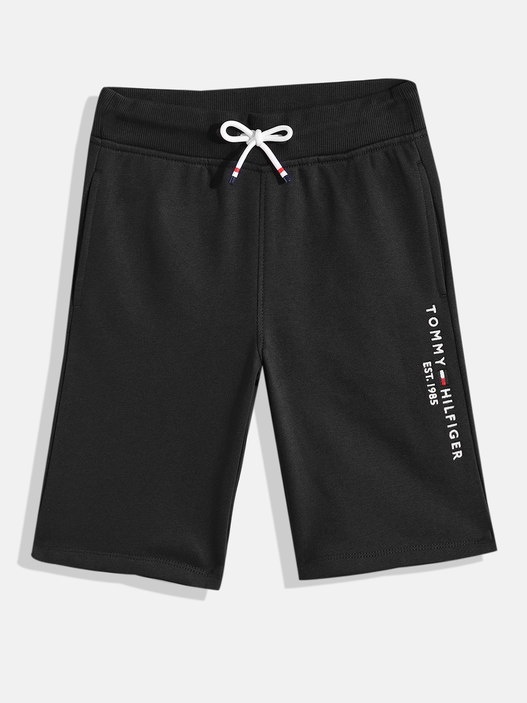 

Tommy Hilfiger Boys Regular Fit Mid-Rise Sweat Shorts With Brand Logo Embroidered Detail, Black