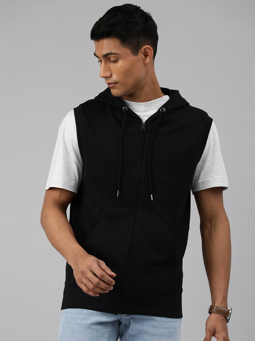 

Huetrap Men Cotton Hooded Sweatshirt, Black