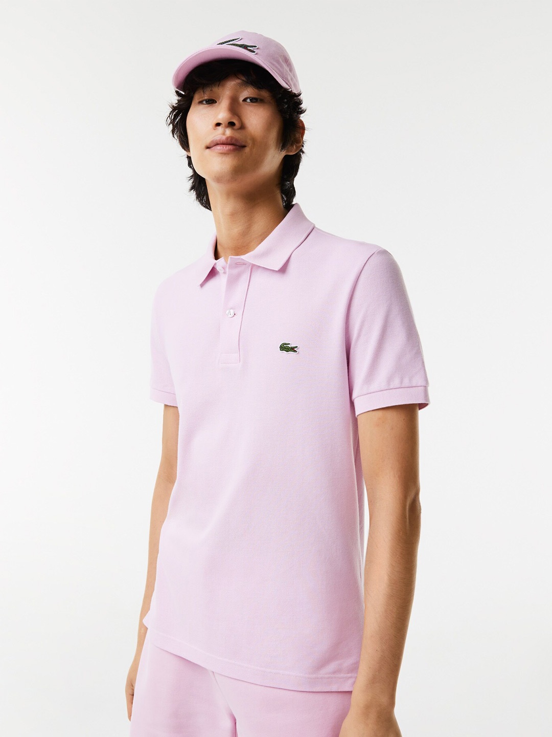 

Lacoste Men Pure Cotton Polo Collar T-shirt, Pink