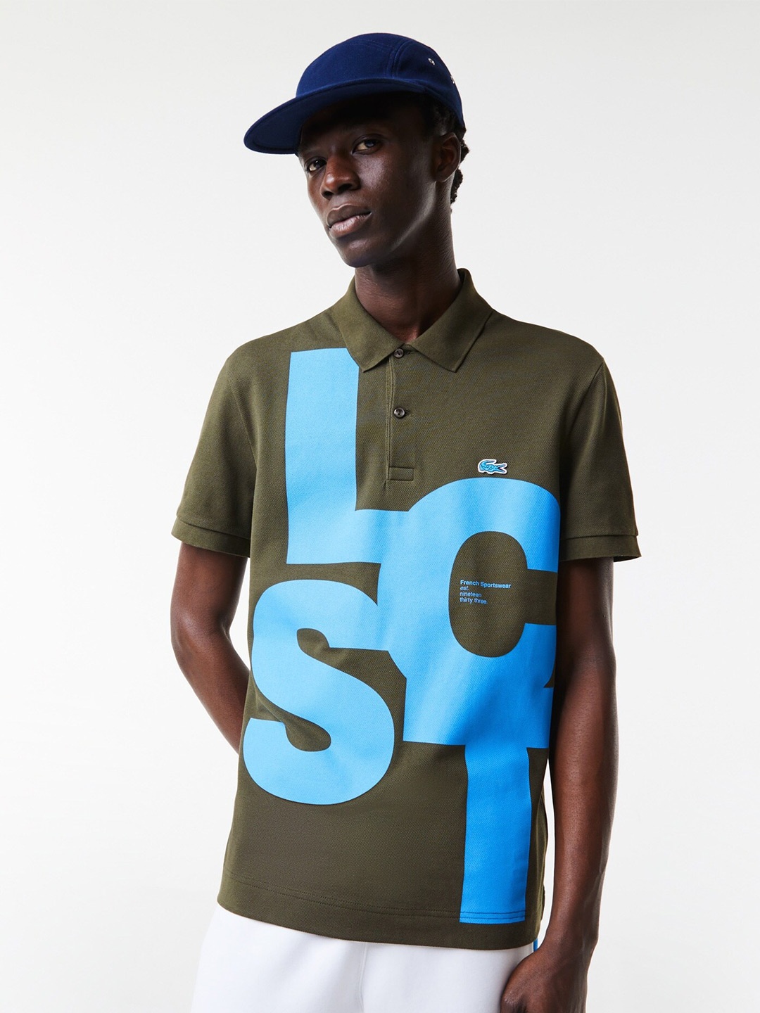 

Lacoste Men Printed Pure Cotton Polo Collar T-shirt, Green