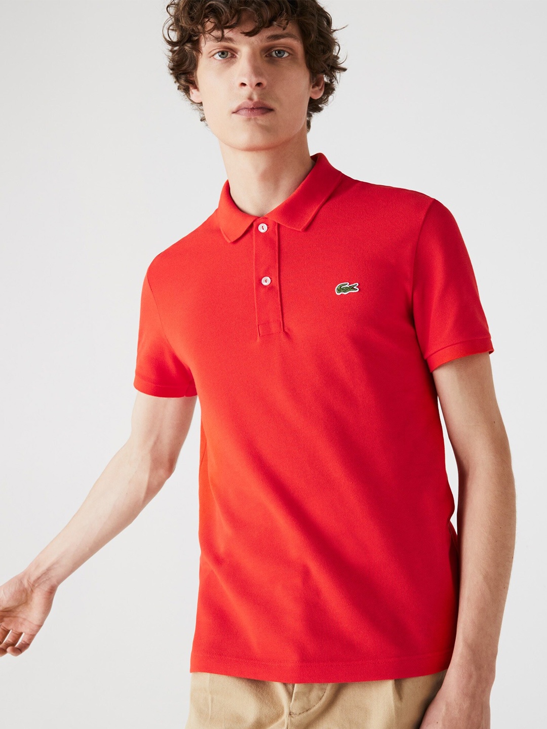 

Lacoste Men Polo Collar Slim Fit Cotton T-shirt, Red