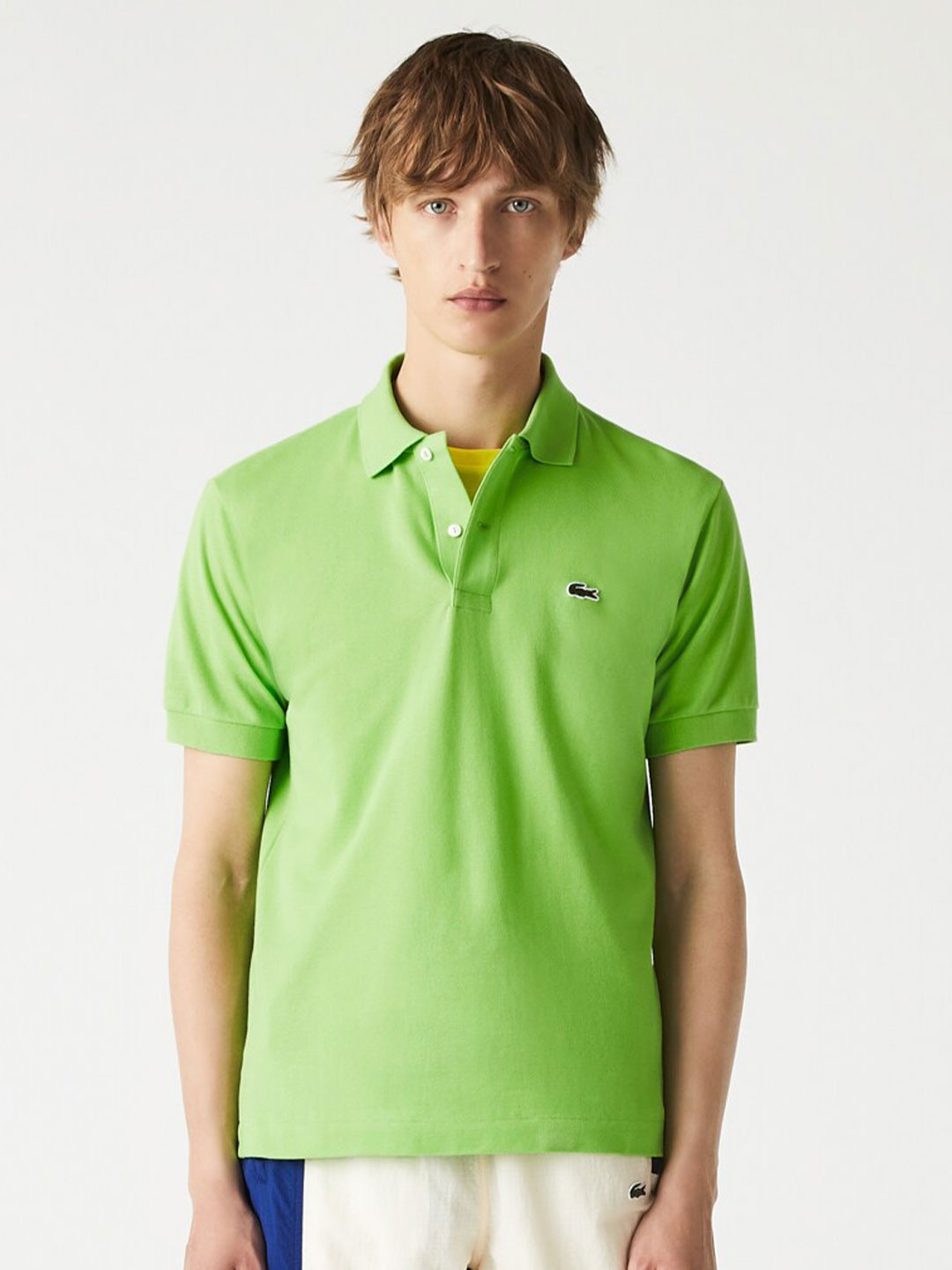 

Lacoste Men Green Cotton Polo Collar T-shirt