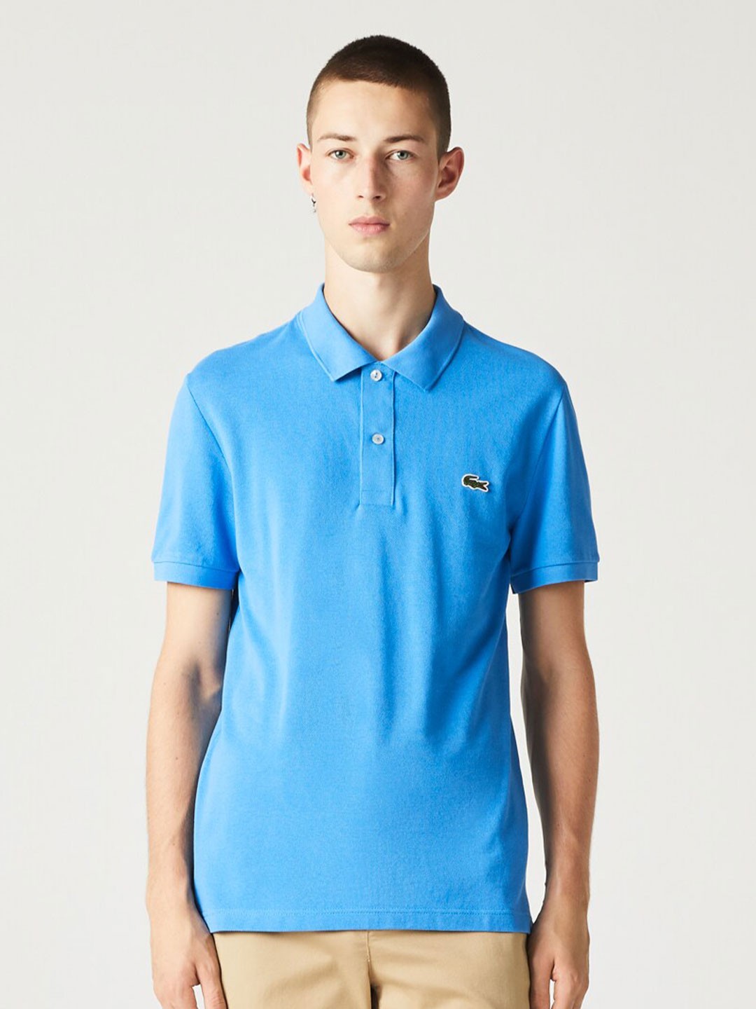 

Lacoste Men Blue Cotton Polo Collar T-shirt