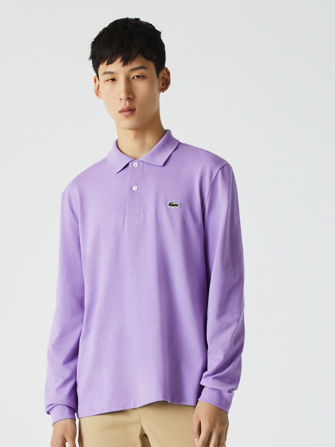 

Lacoste Men Purple Cotton Polo Collar T-shirt