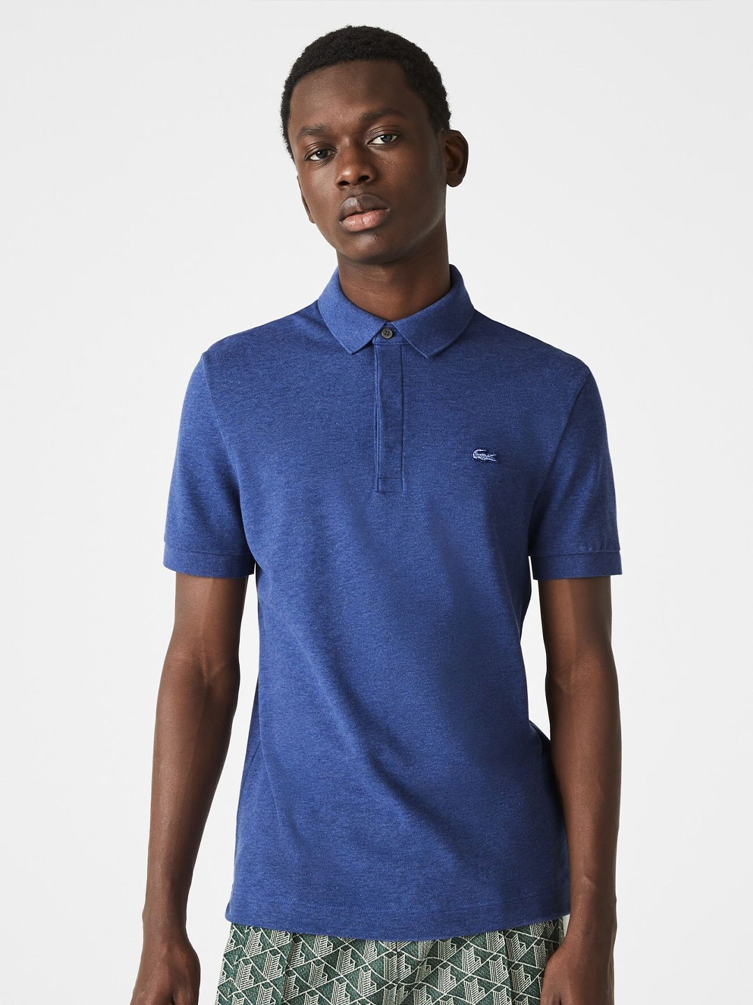

Lacoste Men Blue Cotton Polo Collar T-shirt