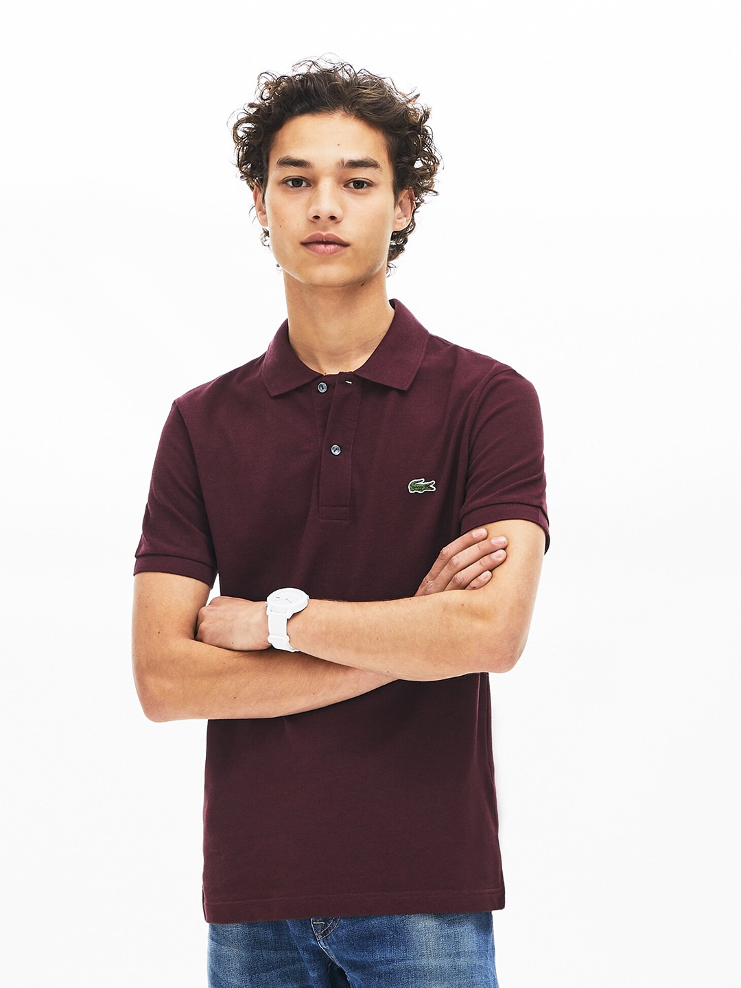 

Lacoste Men Polo Collar Slim Fit Pure Cotton T-shirt, Maroon