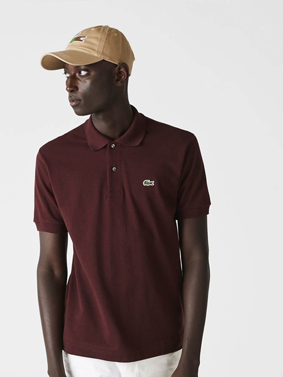 

Lacoste Men Polo Collar Pure Cotton T-shirt, Maroon