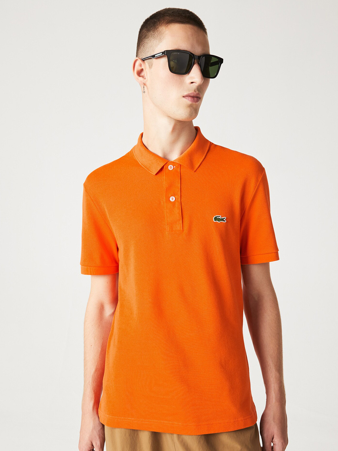 

Lacoste Men Polo Collar Slim Fit Pure Cotton T-shirt, Orange