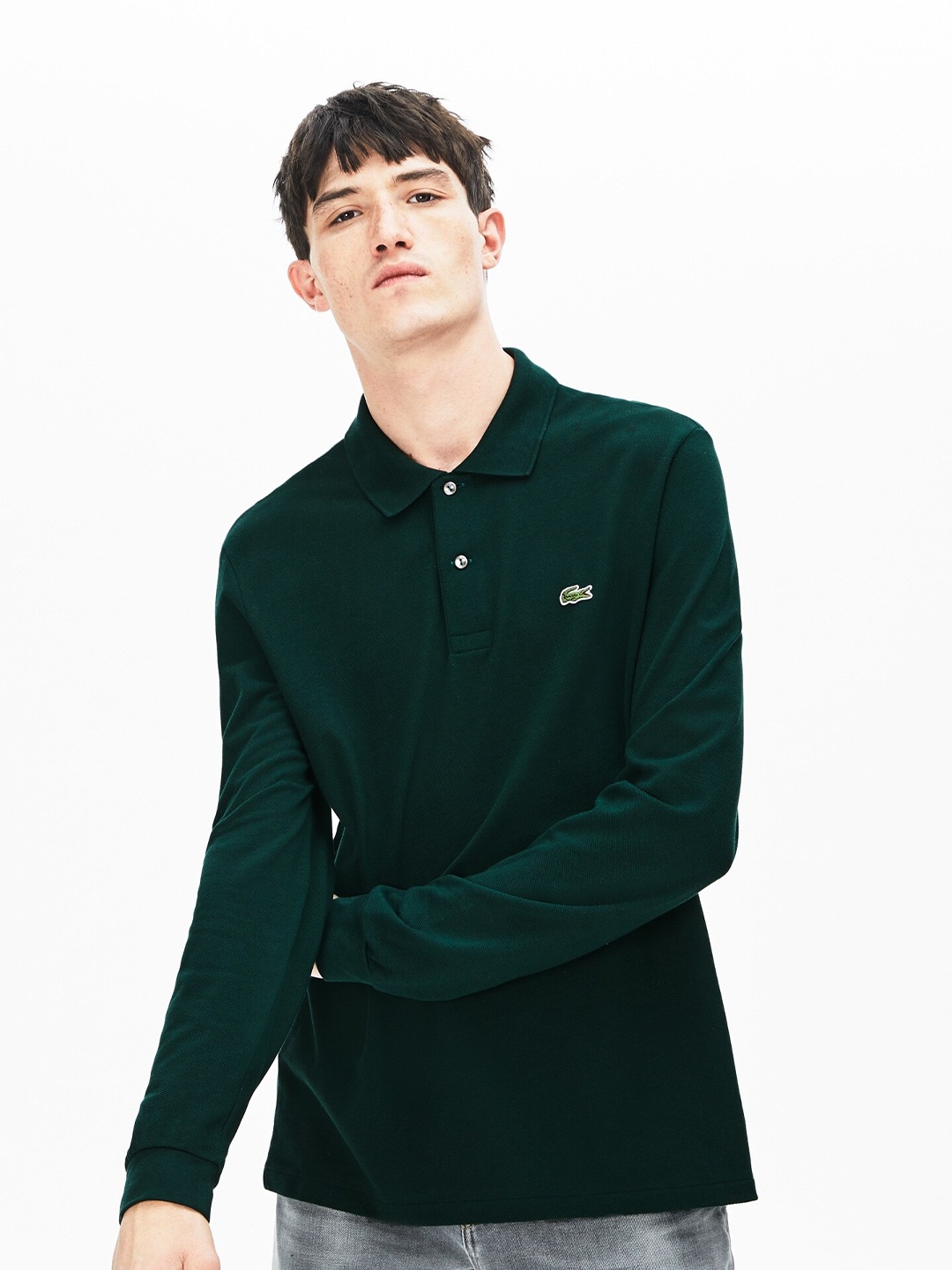 

Lacoste Men Polo Collar Pure Cotton T-shirt, Green