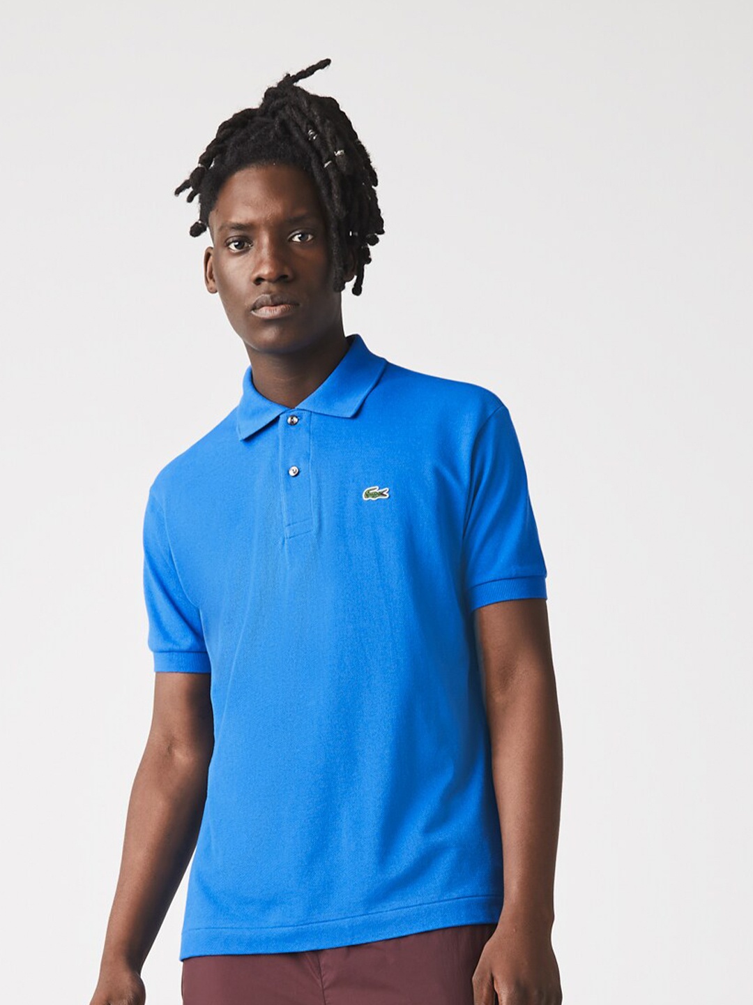 

Lacoste Men Polo Collar Applique Cotton T-shirt, Blue