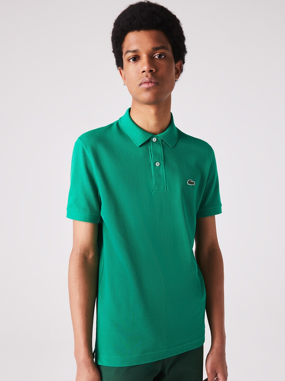 

Lacoste Men Polo Collar Applique Slim Fit Cotton T-shirt, Green