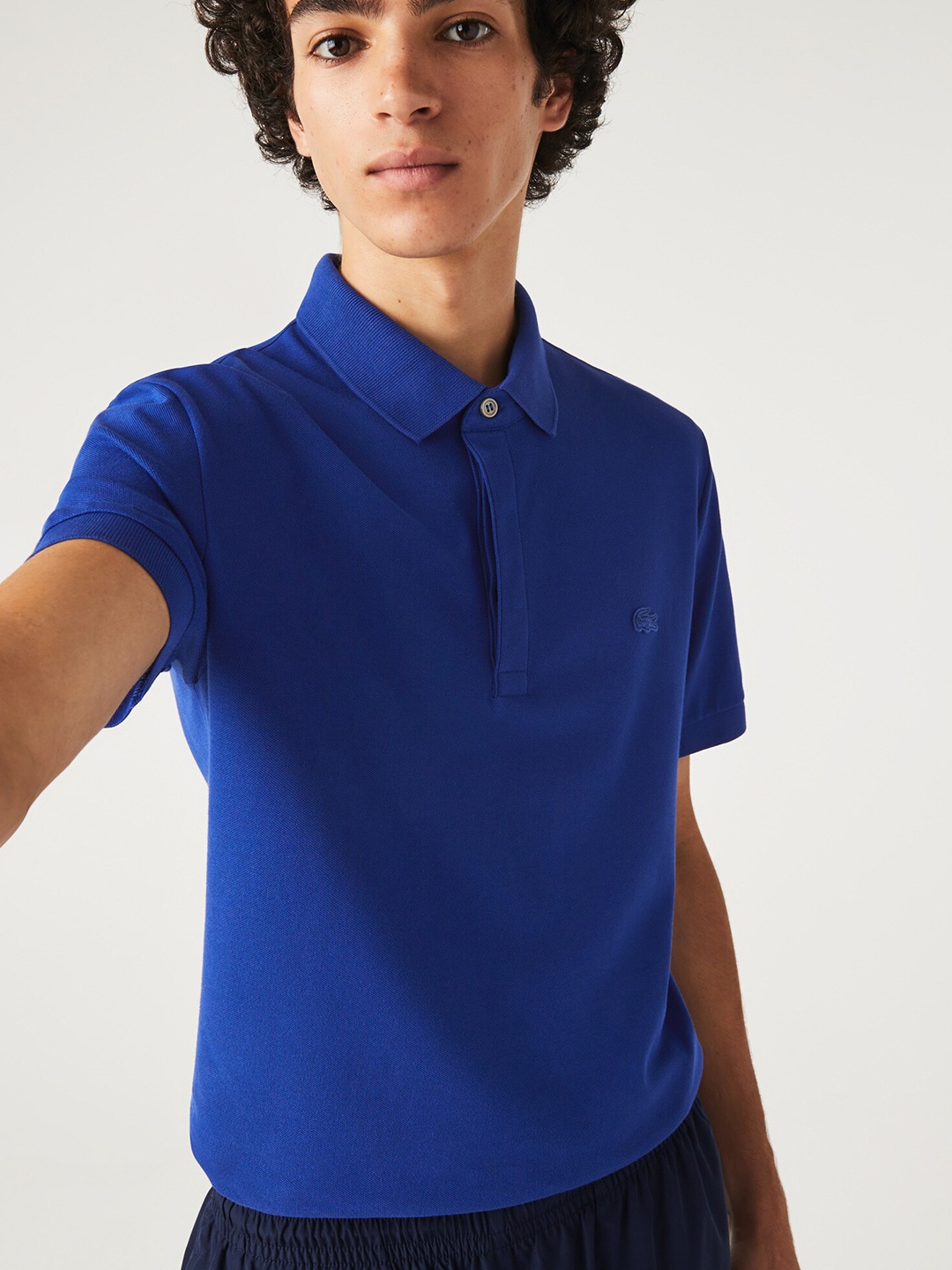 

Lacoste Men Polo Collar Applique T-shirt, Blue