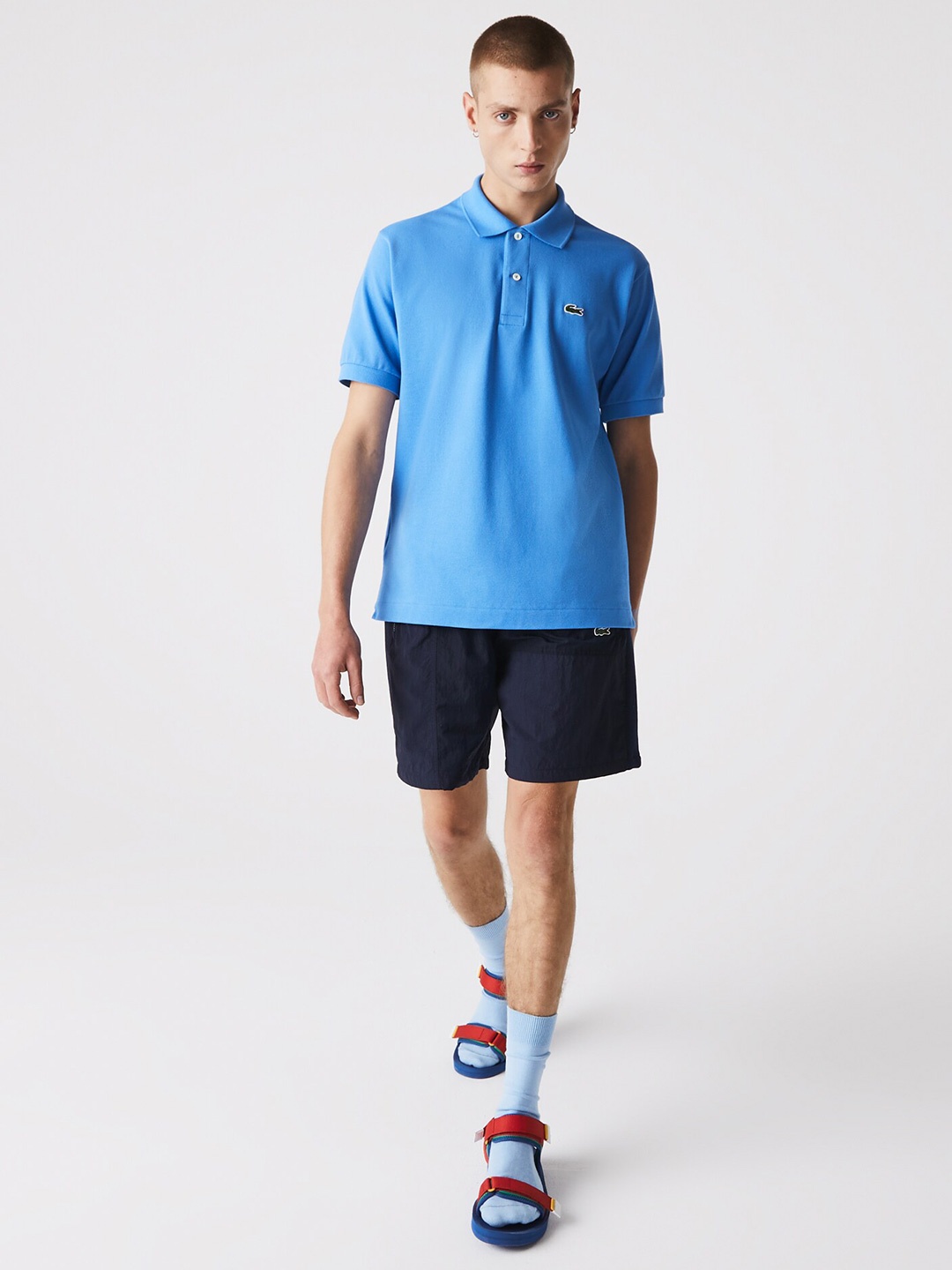 

Lacoste Men Polo Collar Applique Cotton T-shirt, Blue