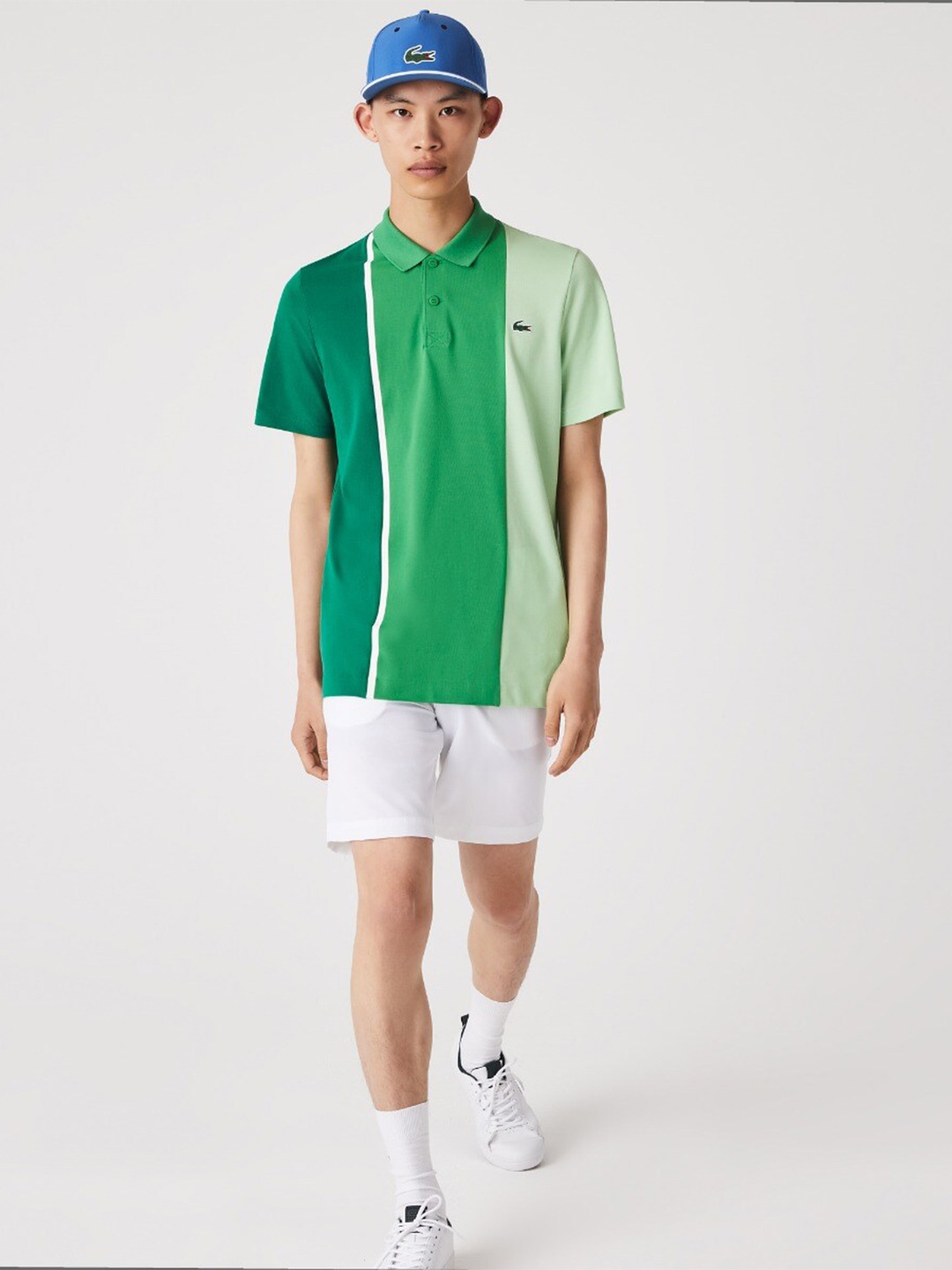 

Lacoste Men Colourblocked Polo Collar Cotton T-shirt, Green
