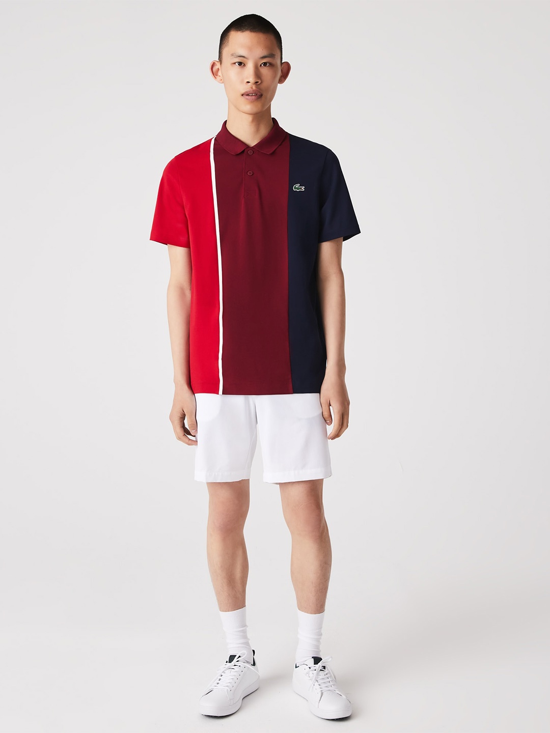 

Lacoste Men Colourblocked Polo Collar T-shirt, Red