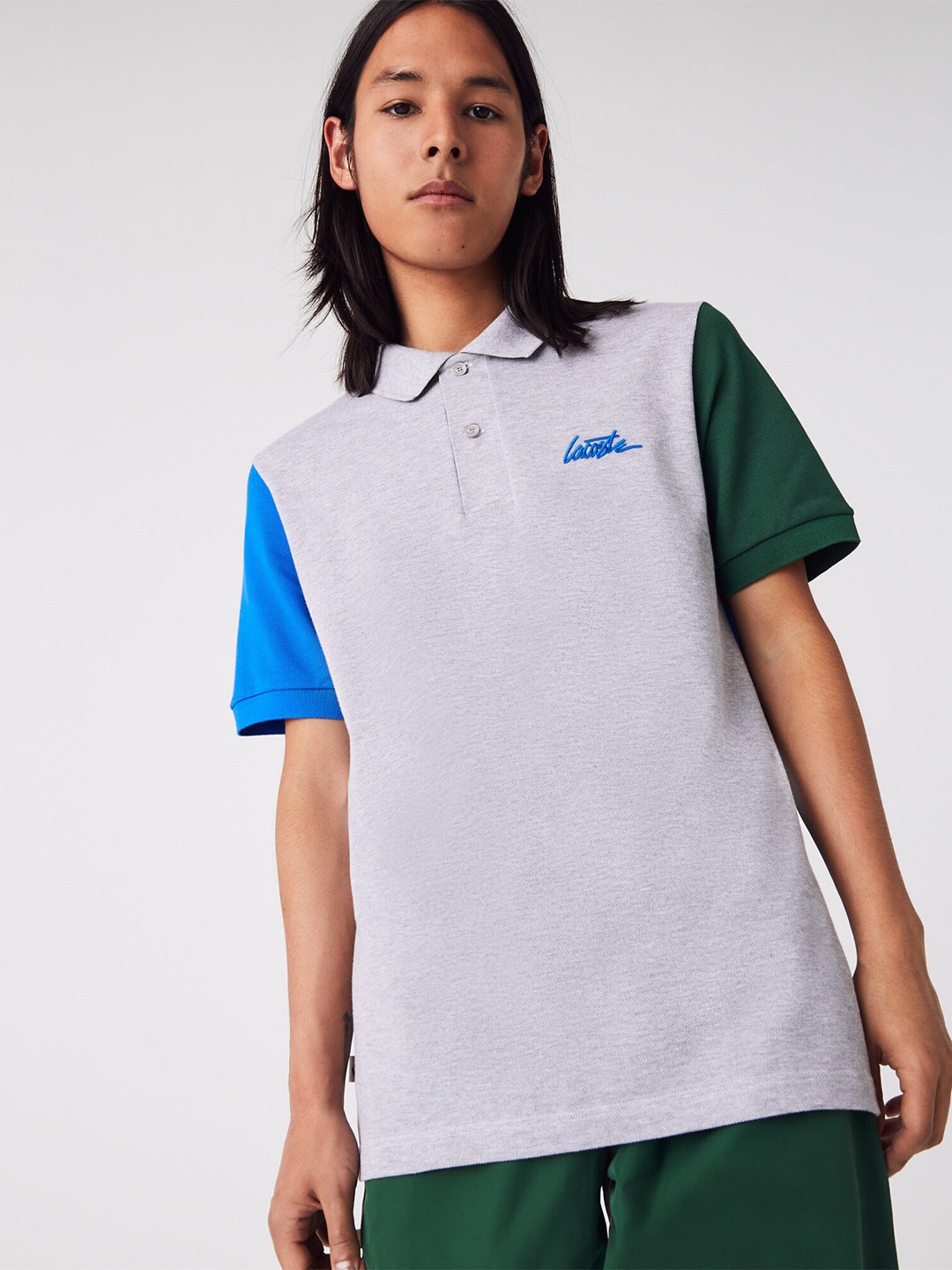 

Lacoste Unisex Polo Collar Cotton T-shirt, Grey