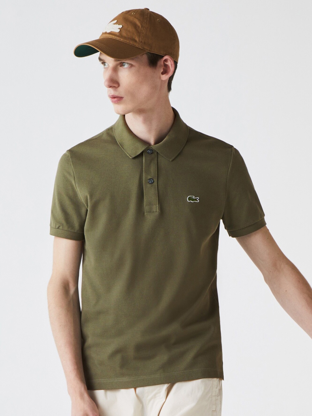 

Lacoste Men Polo Collar Cotton T-shirt, Green