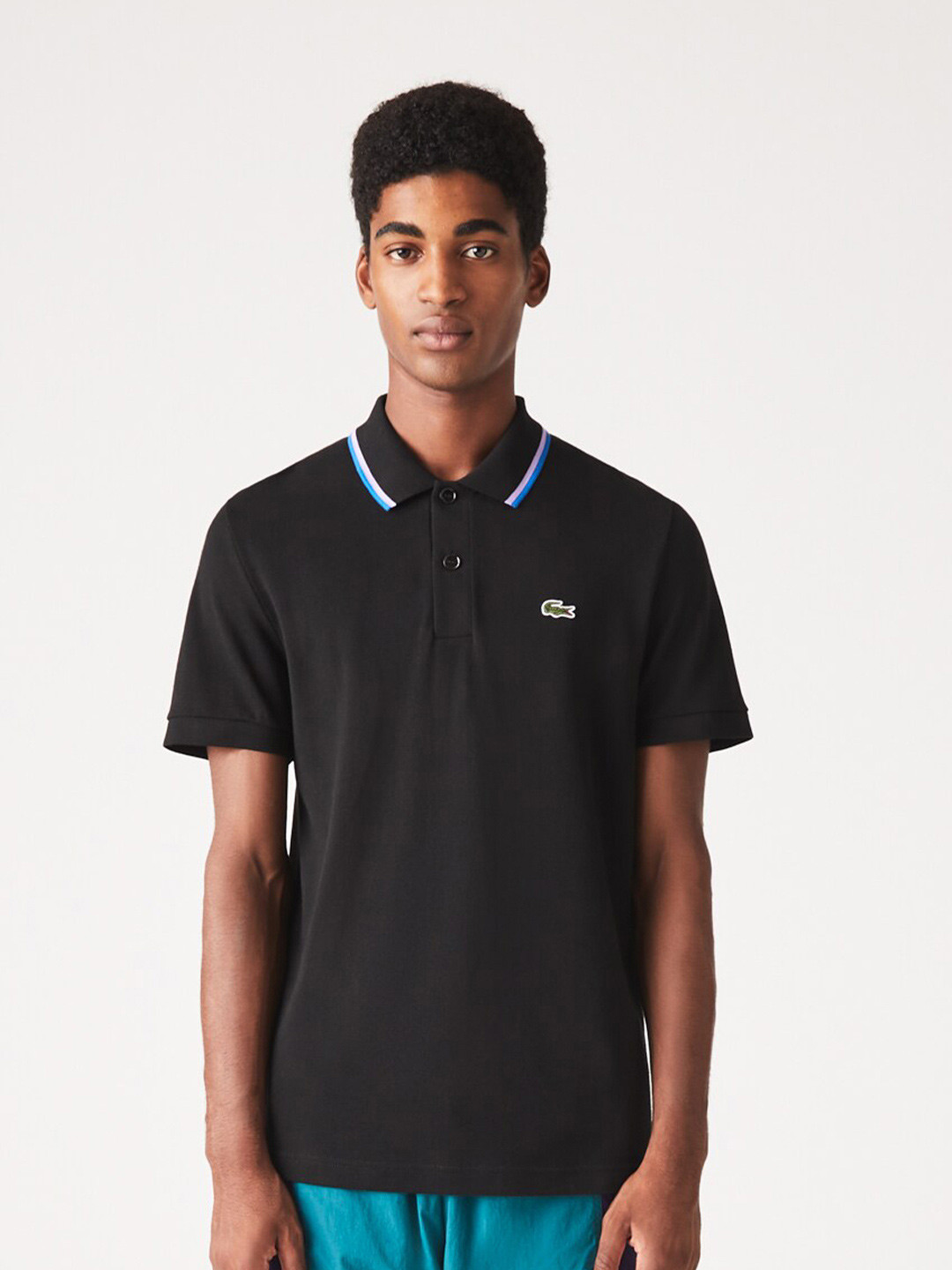 

Lacoste Men Polo Collar Cotton T-shirt, Black