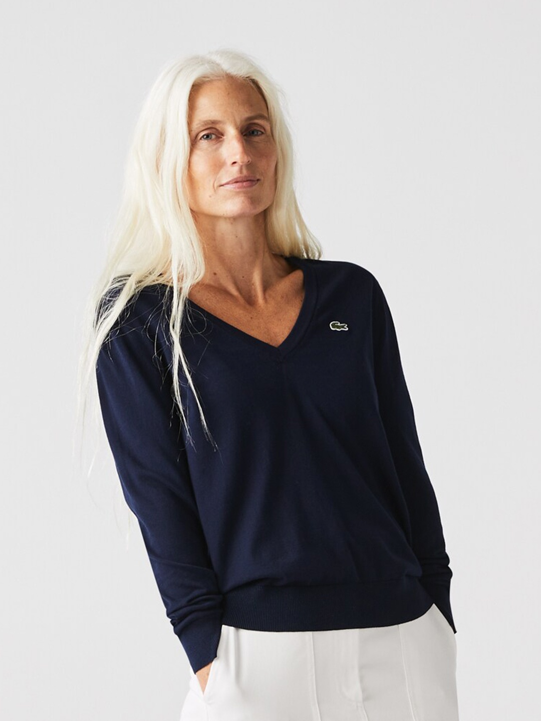 

Lacoste Women Organic Cotton Pullover, Blue