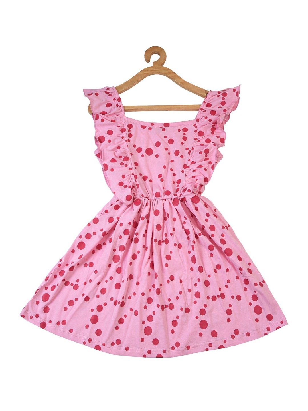 

POMY & JINNY Printed Fit And Flare Round Neck Cotton Dress Dress, Pink