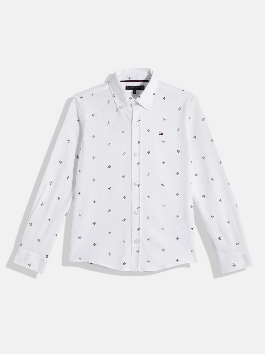 

Tommy Hilfiger Boys Printed Pure Cotton Casual Shirt, White