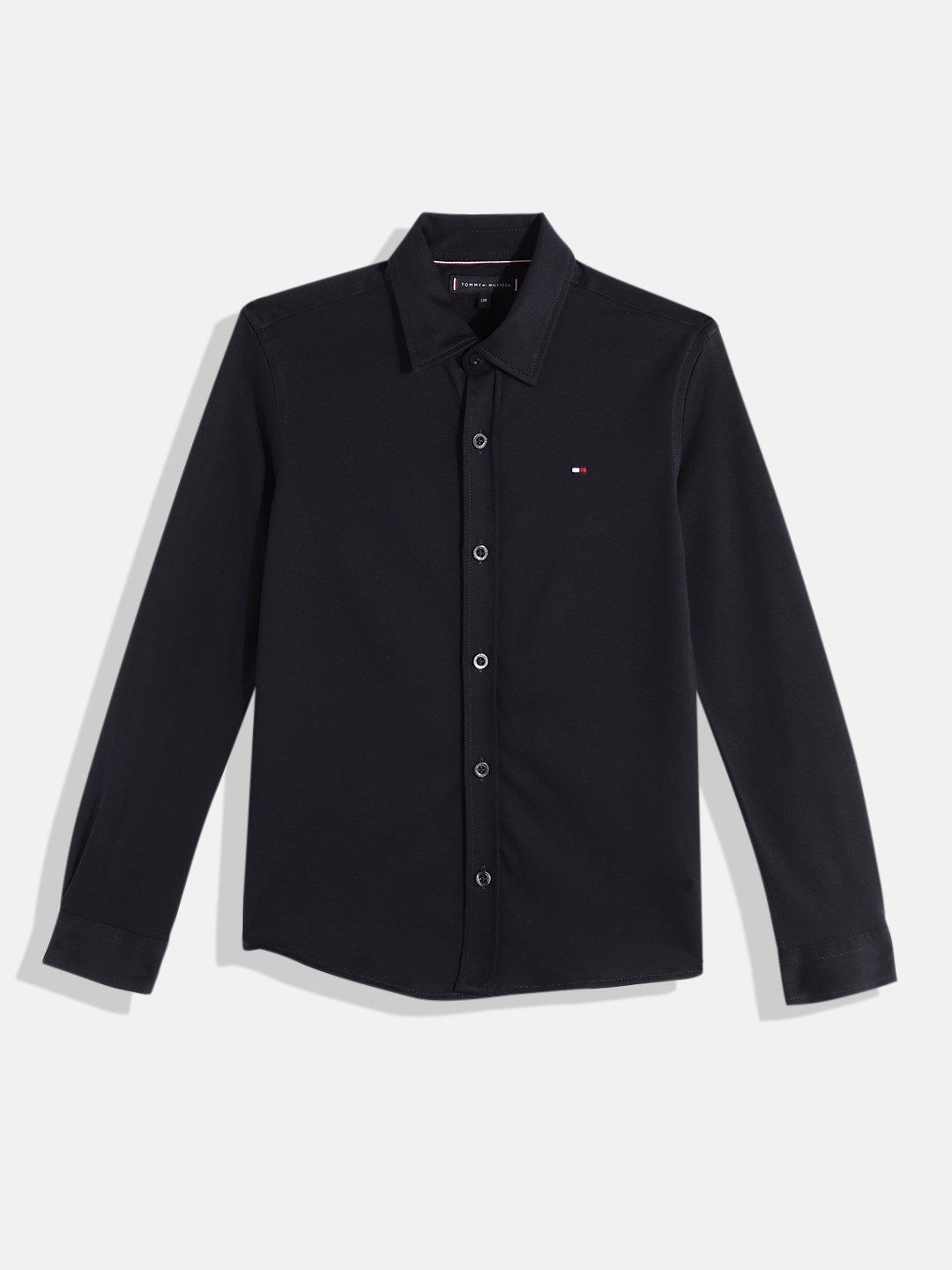 

Tommy Hilfiger Boys Solid Pure Cotton Casual Shirt, Navy blue