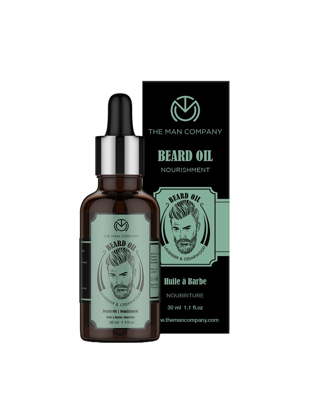 

THE MAN COMPANY Lavender & Cedarwood Beard Oil 30 ML, Black