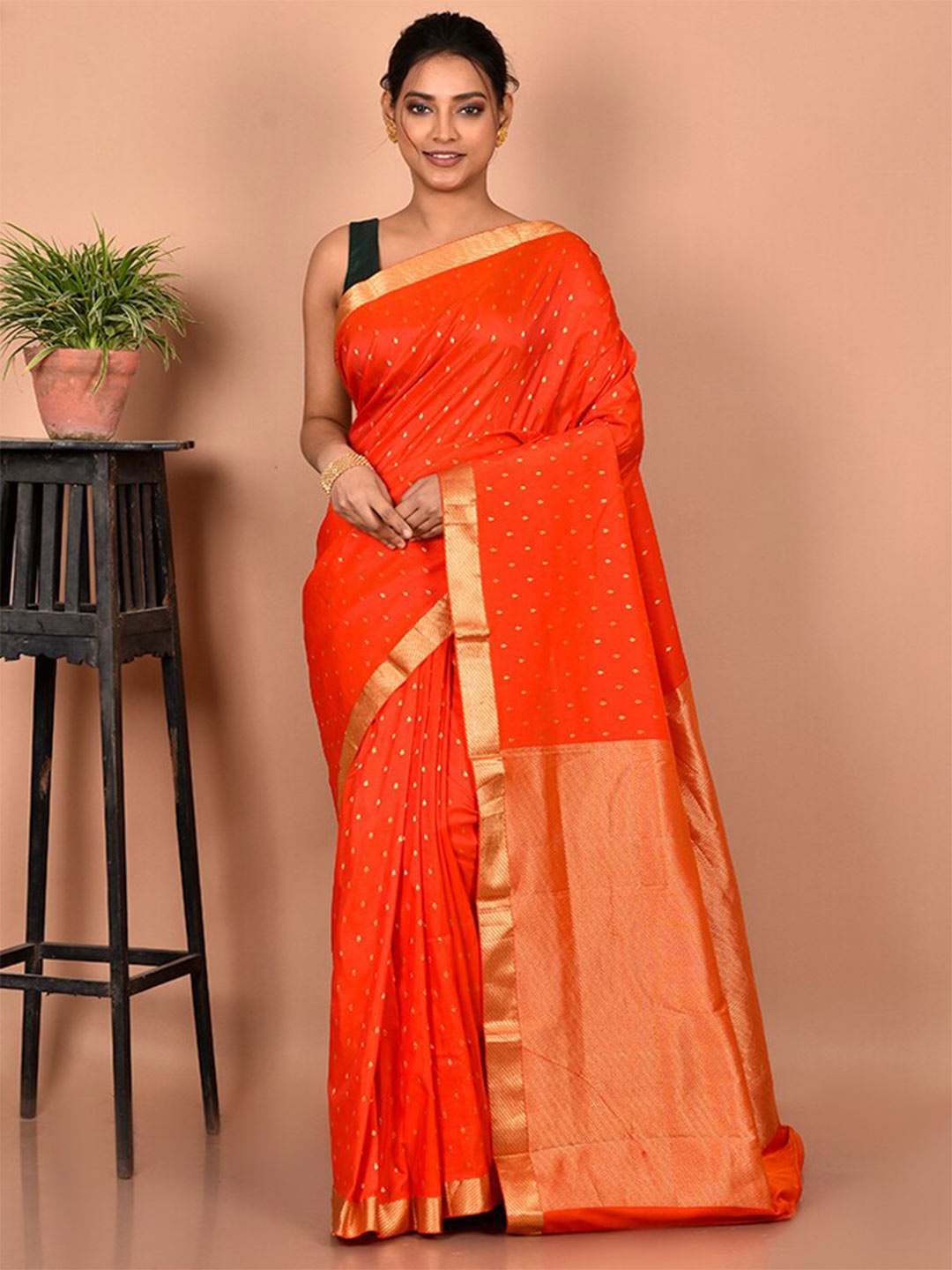 

AllSilks Woven Design Zari SKanjeevaram Saree, Red