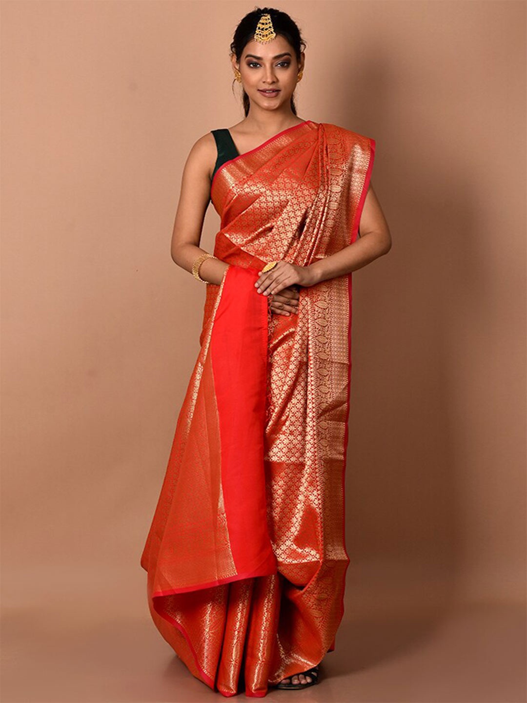

AllSilks Woven Design Zari Saree, Red