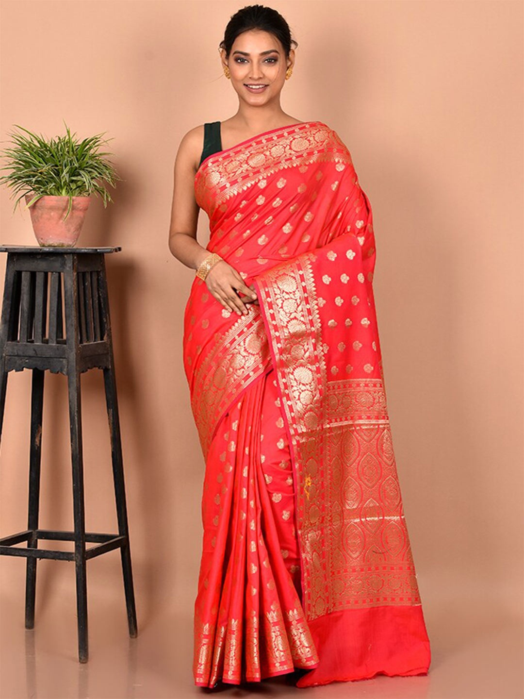 

AllSilks Woven Design Zari Uppada Saree, Pink