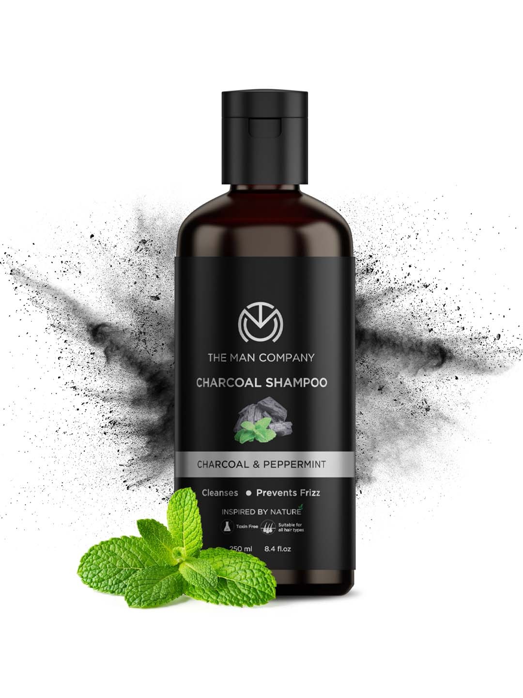 

THE MAN COMPANY Peppermint & Clove Charcoal Shampoo 250 ml, Black