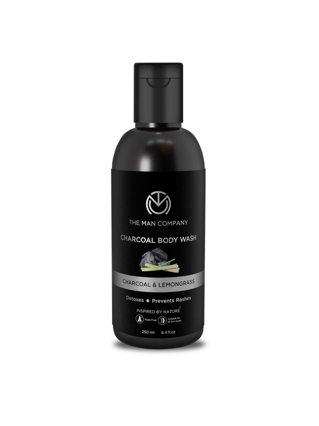 

THE MAN COMPANY Lemongrass & Cinnamon Charcoal Body Wash 250 ml, Black