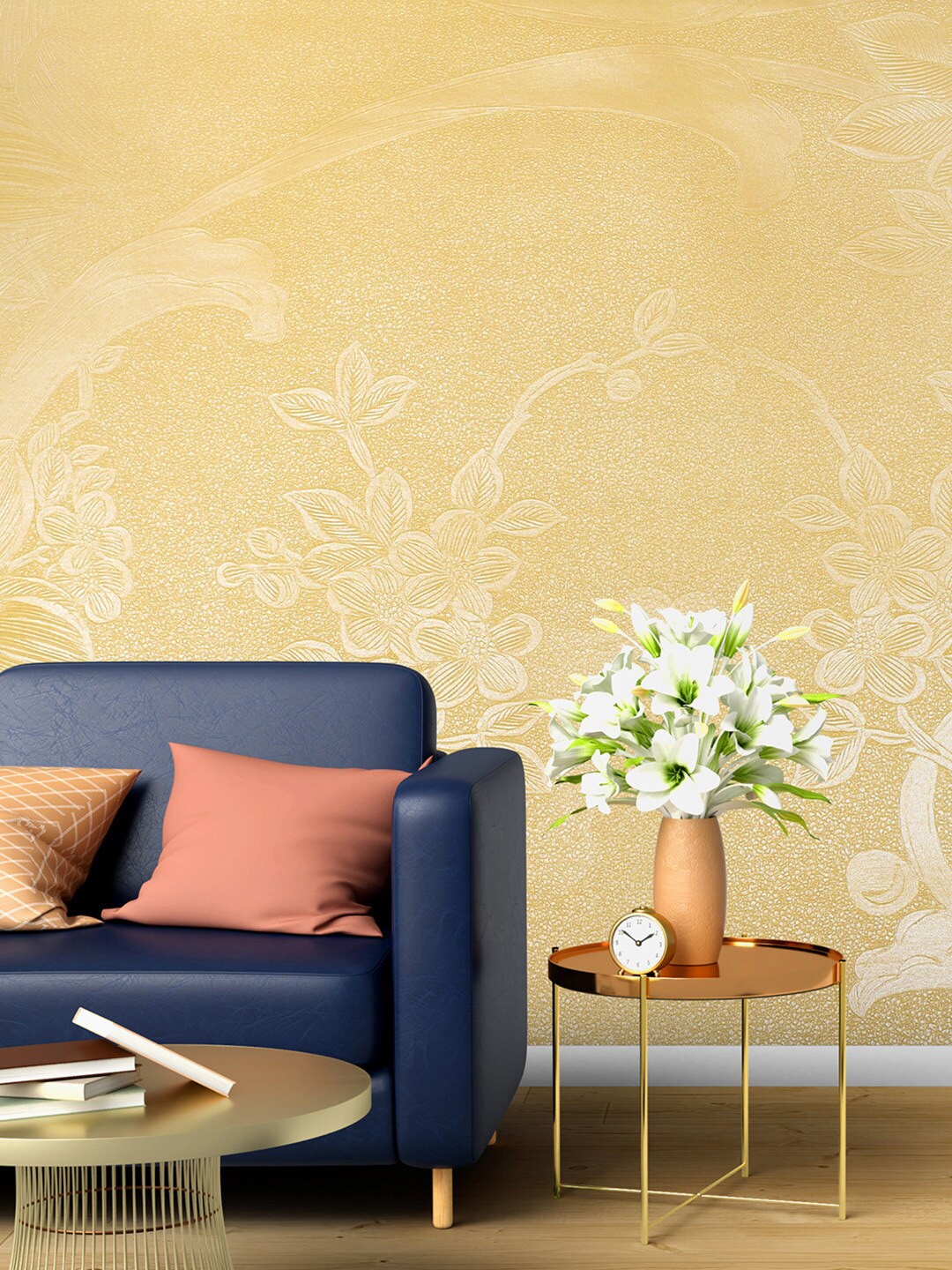 

Bonhomie Yellow Simple Elegant Self Adhesive Wall Sticker Wallpapers