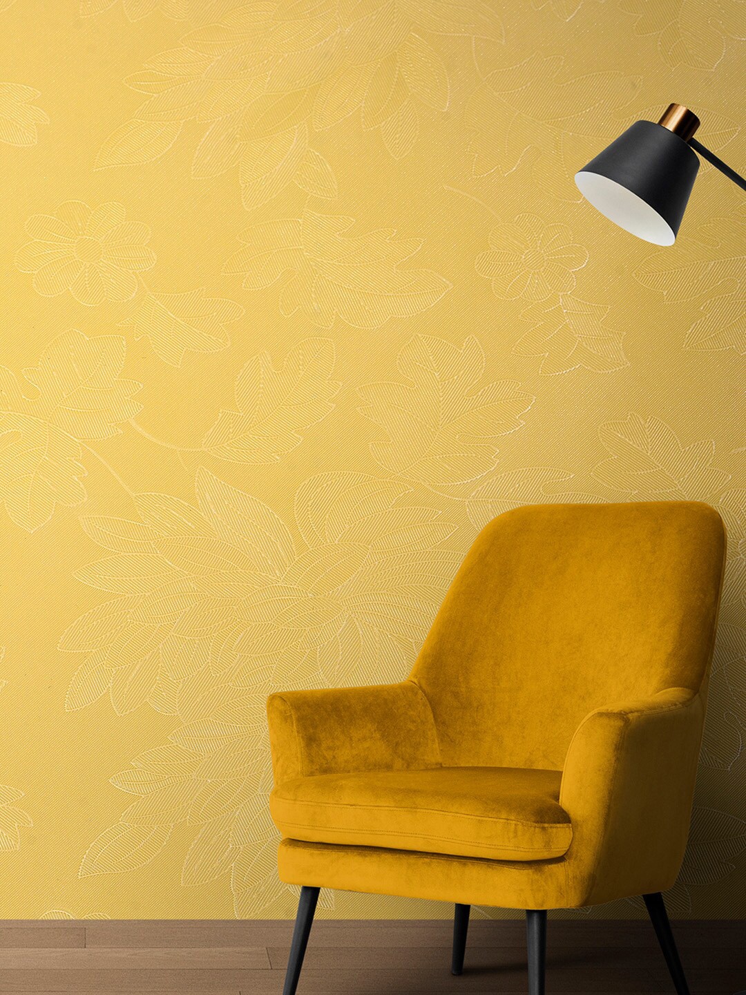 

Bonhomie Simple Elegant Self Adhesive Wall Sticker Wallpapers, Yellow